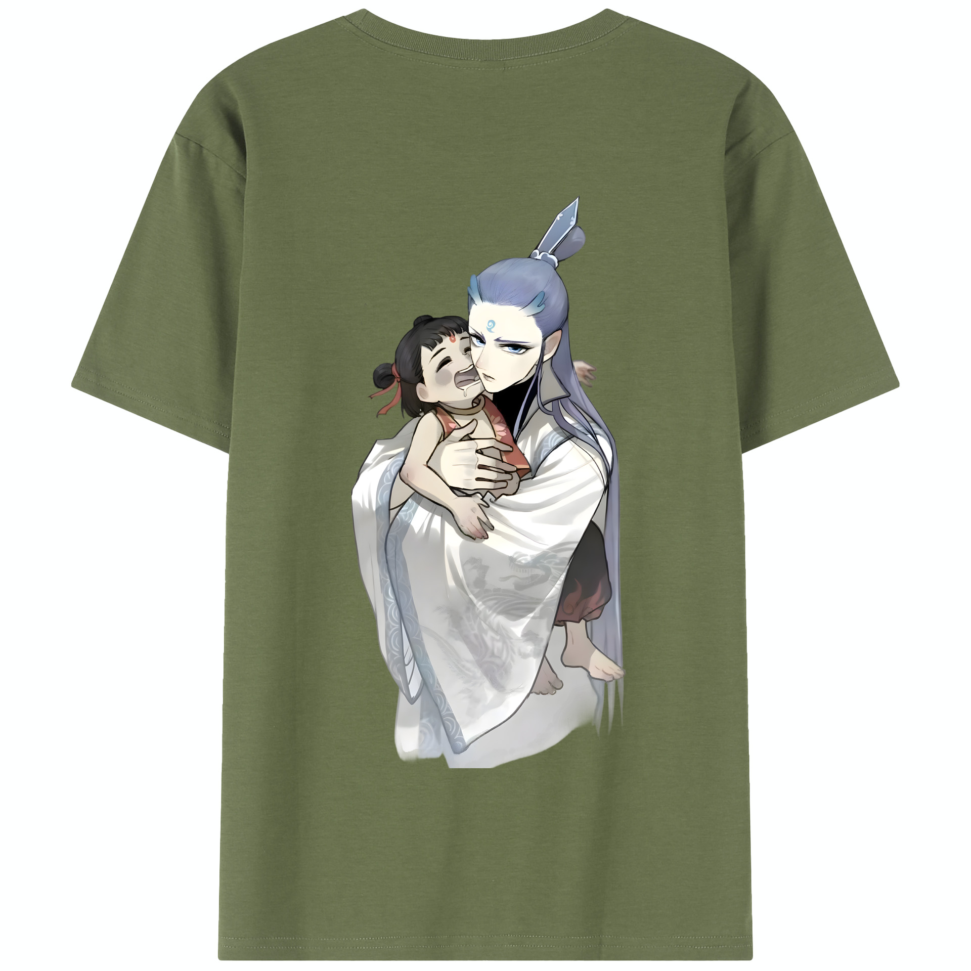 （画像用） Ne Zha 2 ナタ 魔童の大暴れ 綿100％半袖Tシャツ（背面プリント）